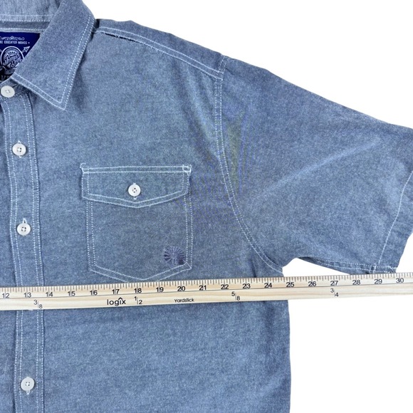 AKDMKS Men's 2XL Short Sleeve Button Down Casual Shirt Grey - Picture 8 of 14